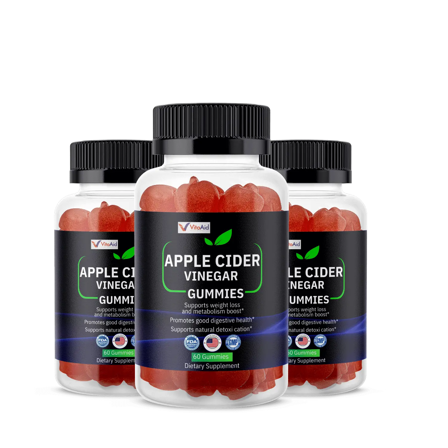 3 bottles · 3-month supply of VitoAid ACV Gummies